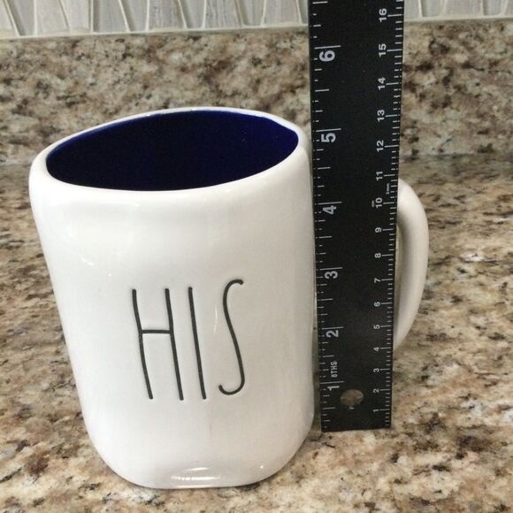 Rae Dunn Artisan Collection HIS Ceramic Embossed Mug. Dishwasher Safe - Picture 7 of 8